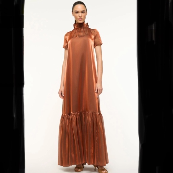 STAUD Calluna Dress Iridescent Cacao - cruiseboatoman.com